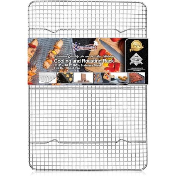 KITCHENATICS Half Sheet Cooling Racks for Cooking and Baking, Stainless Steel - Picture 1 of 6